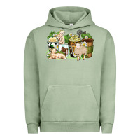 Pigment Oil Green sheep coffee cups Urban Hoodie - Zillion Design Studio