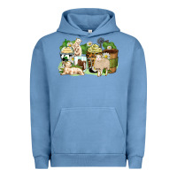 Pigment Pebble Blue sheep coffee cups Urban Hoodie - Zillion Design Studio