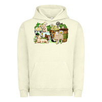 Pigment Pistachio sheep coffee cups Urban Hoodie - Zillion Design Studio