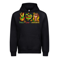 Black peace love juneteenth Urban Hoodie - texasbilliewilder