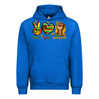 Cobalt peace love juneteenth Urban Hoodie - texasbilliewilder
