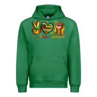Emerald peace love juneteenth Urban Hoodie - texasbilliewilder