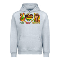 Heather Grey peace love juneteenth Urban Hoodie - texasbilliewilder