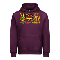 Mauve Wine peace love juneteenth Urban Hoodie - texasbilliewilder