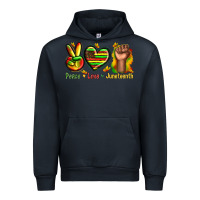Navy peace love juneteenth Urban Hoodie - texasbilliewilder