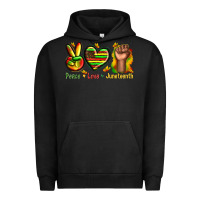 Pigment Black peace love juneteenth Urban Hoodie - texasbilliewilder