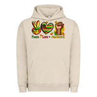 Pigment French Oak peace love juneteenth Urban Hoodie - texasbilliewilder