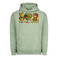 Pigment Oil Green peace love juneteenth Urban Hoodie - texasbilliewilder