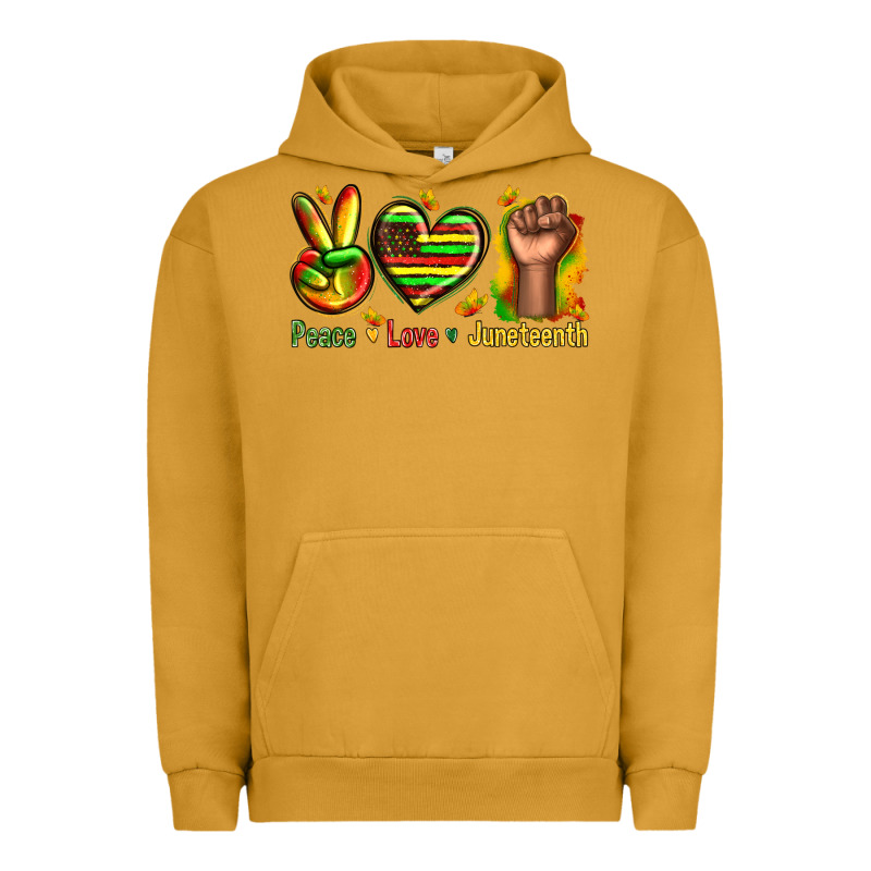 Peace Love Juneteenth Urban Hoodie by texasbilliewilder | Teevron