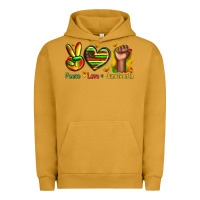 Pigment Peanut Butter peace love juneteenth Urban Hoodie - texasbilliewilder