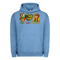 Pigment Pebble Blue peace love juneteenth Urban Hoodie - texasbilliewilder