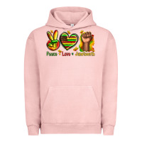 Pigment Salmon peace love juneteenth Urban Hoodie - texasbilliewilder