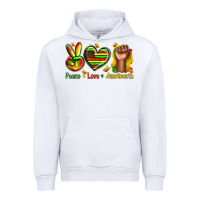 White peace love juneteenth Urban Hoodie - texasbilliewilder