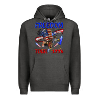 Charcoal Heather freedom born to be free tour 1776 Premium Hoodie - texasbilliewilder
