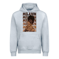Heather Grey melanin melanin melanin with afro girl Urban Hoodie - texasbilliewilder