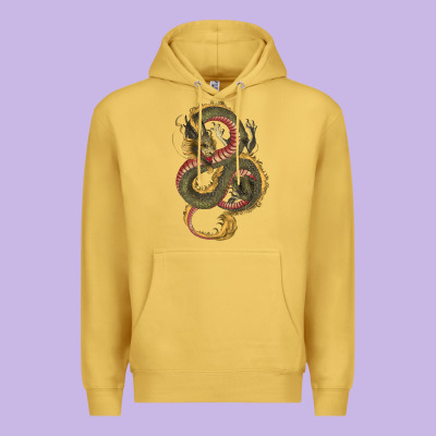 Green And Yellow Dragon Premium Hoodie Designed By Ranaportraitstore