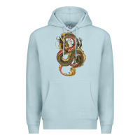 Blue Mist green and yellow dragon Premium Hoodie - RanaPortraitStore
