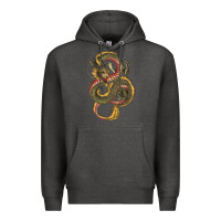 Charcoal Heather green and yellow dragon Premium Hoodie - RanaPortraitStore