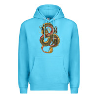 Ocean Blue green and yellow dragon Premium Hoodie - RanaPortraitStore