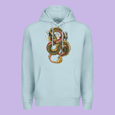 Green And Yellow Dragon Premium Hoodie Designed By Ranaportraitstore