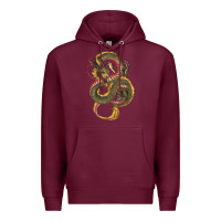 Burgundy green and yellow dragon Premium Hoodie - RanaPortraitStore