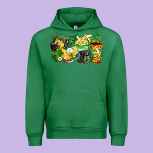 Monkey Coffee Cups Urban Hoodie Designed By Zillion Design Studio
