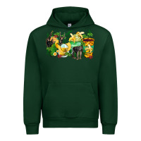 Forest Green monkey coffee cups Urban Hoodie - Zillion Design Studio