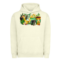 Pigment Pistachio monkey coffee cups Urban Hoodie - Zillion Design Studio