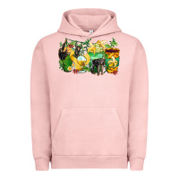 Pigment Salmon monkey coffee cups Urban Hoodie - Zillion Design Studio