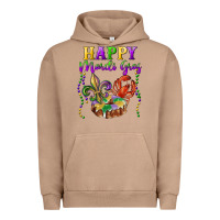 Pigment Burro Happy Mardi Gras Fleur De Lis King Cake Crawfish Urban Hoodie - RanaPortraitStore