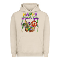 Pigment French Oak Happy Mardi Gras Fleur De Lis King Cake Crawfish Urban Hoodie - RanaPortraitStore