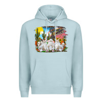 Blue Mist easter farm with bunnies Premium Hoodie - RanaPortraitStore