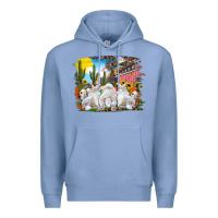 Colony Blue easter farm with bunnies Premium Hoodie - RanaPortraitStore