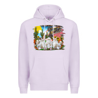Lilac easter farm with bunnies Premium Hoodie - RanaPortraitStore