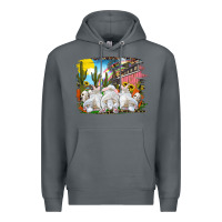 Rock easter farm with bunnies Premium Hoodie - RanaPortraitStore
