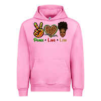 Fuchsia Pink peace love locs Urban Hoodie - texasbilliewilder