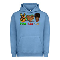 Pigment Pebble Blue peace love locs Urban Hoodie - texasbilliewilder