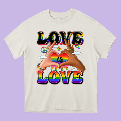 Love Is Love Lgbtq Pride Hands Heavy Core Tee Designed By Lillyallendesigns