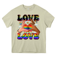 Mossy love is love lgbtq pride hands Heavy Core Tee - LillyAllenDesigns