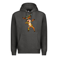 Charcoal Heather dabbing deer Premium Hoodie - Zillion Design Studio