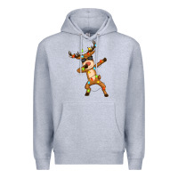 Heather Grey dabbing deer Premium Hoodie - Zillion Design Studio