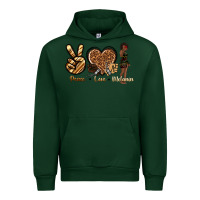 Forest Green peace love melanin Urban Hoodie - texasbilliewilder