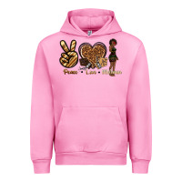 Fuchsia Pink peace love melanin Urban Hoodie - texasbilliewilder