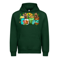 Forest Green bear coffee cups Urban Hoodie - Zillion Design Studio