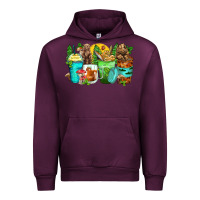 Mauve Wine bear coffee cups Urban Hoodie - Zillion Design Studio