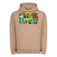Pigment Burro bear coffee cups Urban Hoodie - Zillion Design Studio