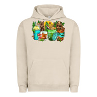 Pigment French Oak bear coffee cups Urban Hoodie - Zillion Design Studio