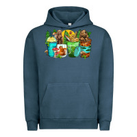 Pigment Midnight Navy bear coffee cups Urban Hoodie - Zillion Design Studio