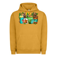 Pigment Peanut Butter bear coffee cups Urban Hoodie - Zillion Design Studio