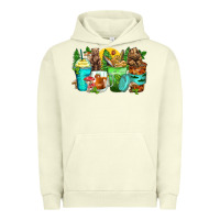 Pigment Pistachio bear coffee cups Urban Hoodie - Zillion Design Studio